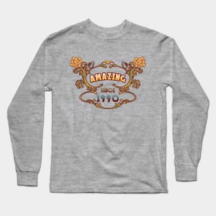 AMAZING SINCE 1990 art nouveau vintage retro 90s Long Sleeve T-Shirt